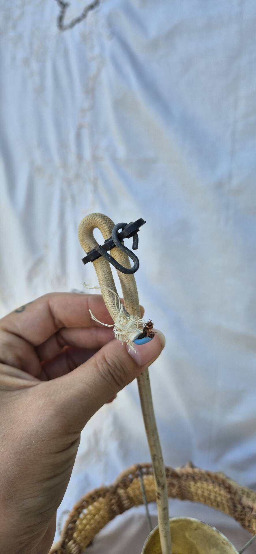 Suspension vintage en rafia