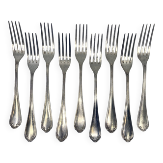 Set of 9 Louis XV pattern lunch forks