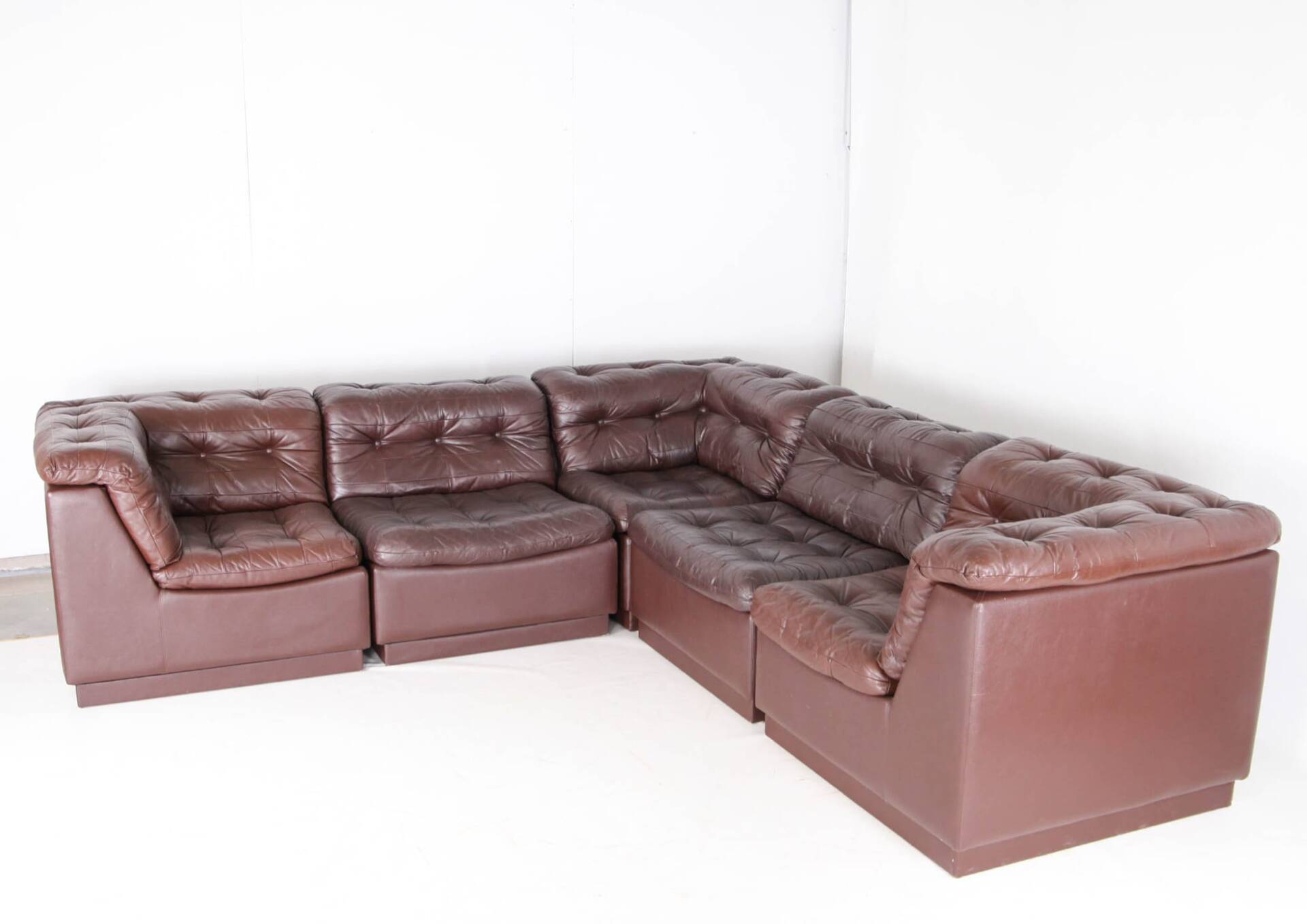 Modular leather sofa