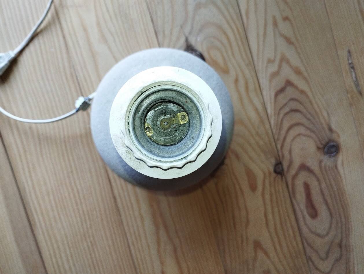 pied de lampe vintage en grès chamotté