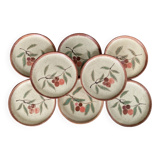 Set of 8 Sainte Radegonde stoneware dessert plates