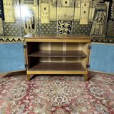 Vintage low sideboard in parqueted oak 1960