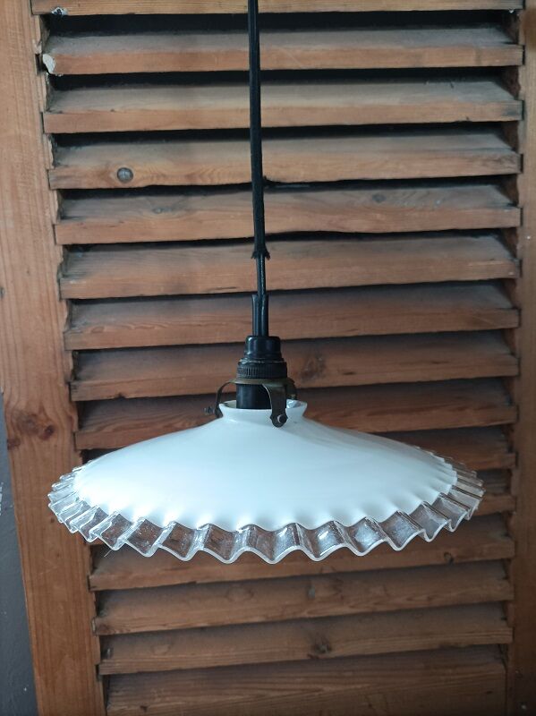 Corole glass transparent serrated edge pendant lamp dpc 0823448