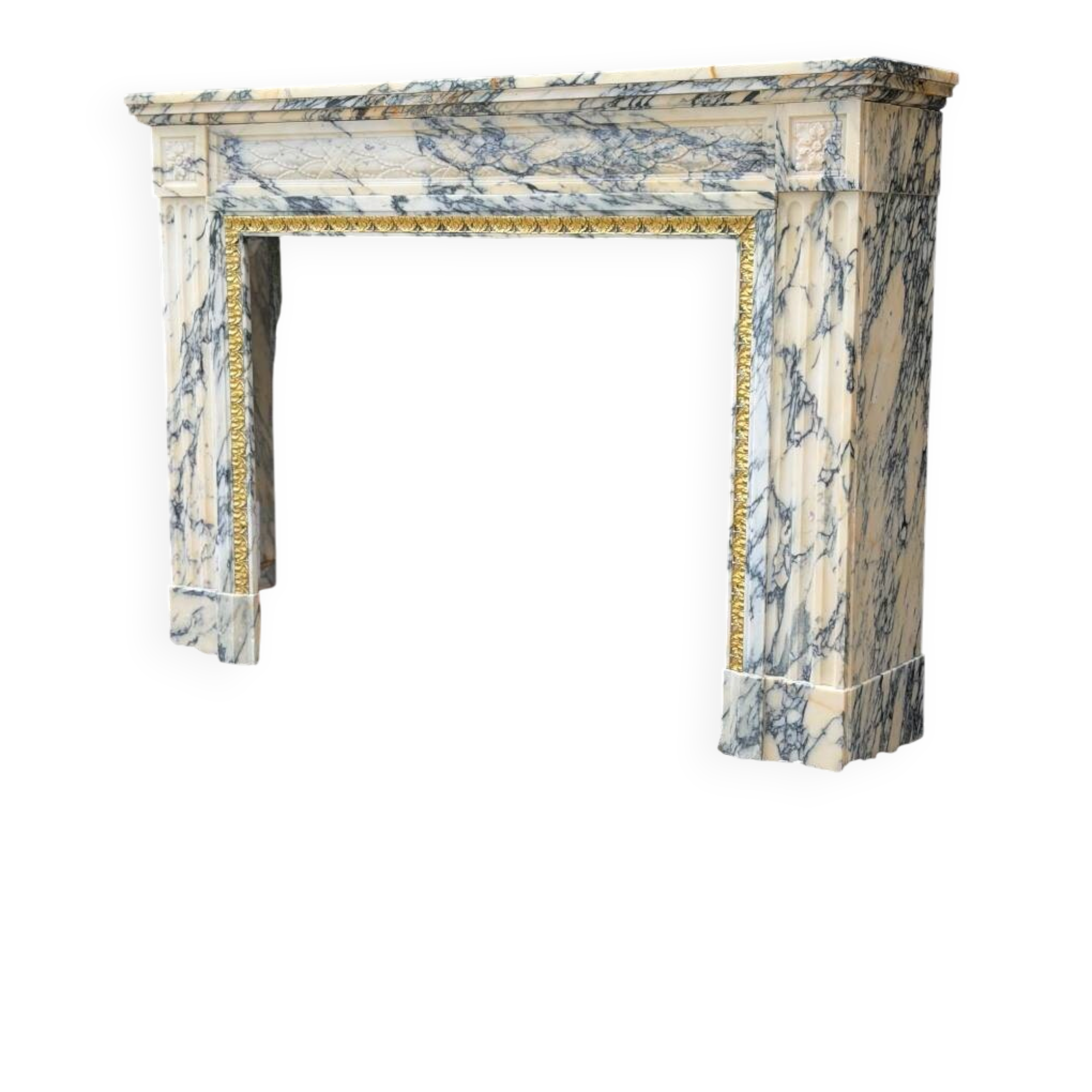 Louis XVI style fireplace in Paonazzo marble, circa 1880.