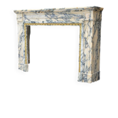Louis XVI style fireplace in Paonazzo marble, circa 1880.