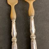 4 silver serving covers for leg and salad, XIXth