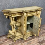 rare Venetian piece of furniture of a particular shape in lacquered wood circa 1850