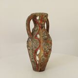 Vintage 70s amphora vase with volcanic effect