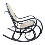 Beautiful rocking chair in the style of Thonet in blackened curved wood