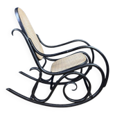 Joli rocking-chair dans le goût de thonet en bois courbé noirci