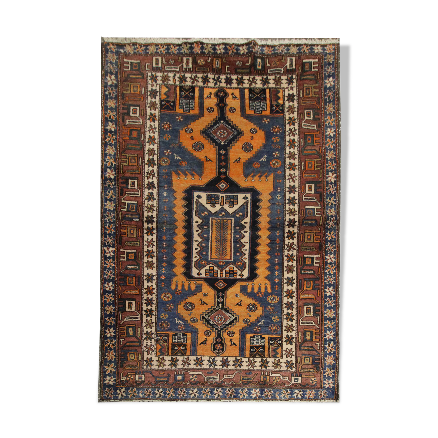 Vintage persian hamadan area rug- 136x192cm