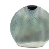 Vase soliflore en céramique bleue, France 1970