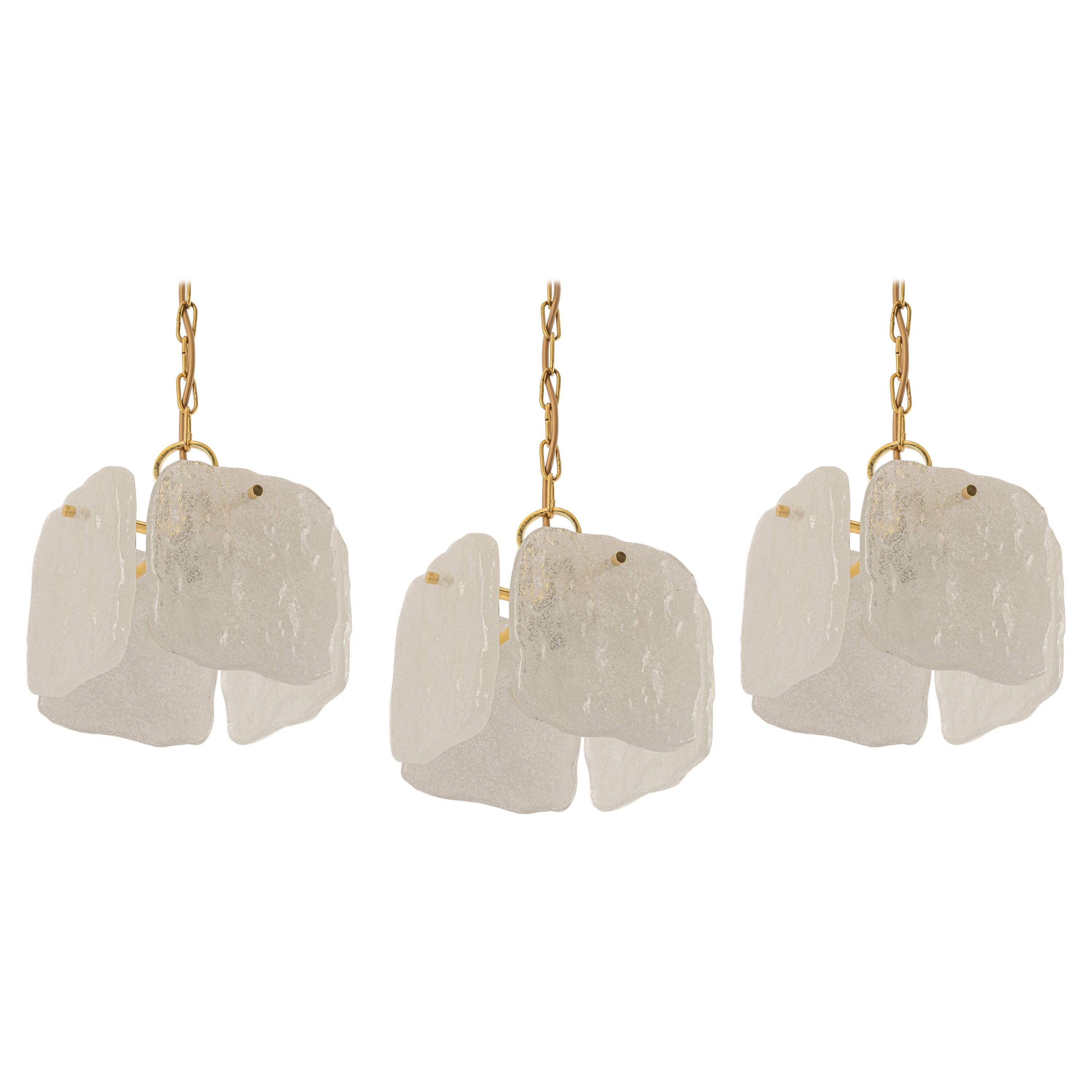 1 of 3 Small Murano glass pendant by Kalmar, Germany, 1960s