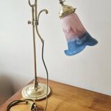 Art Nouveau style lamp - Brass and glass paste - 1920s period