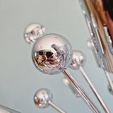 Lustre Sputnik en métal chromé, 20 points lumineux, années 70