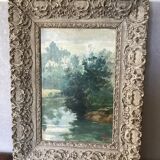 Ancien tableau signé -J.Gerard- Huile sur toile cadrée dimension : H-46 ...