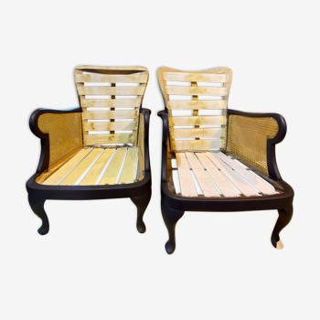 Rattan armchairs