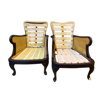 Rattan armchairs