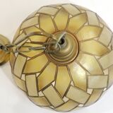Vintage Capiz Shell Pendant Lamp – Woven Mother of Pearl Shade,