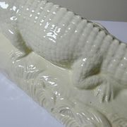 Large ancient crocodile Sarreguemines pottery Art Deco 1930s