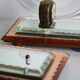 Pair of mirror and crystal wall lights from the 1940s-50s.