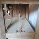 antique workbench with one drawer and two vices