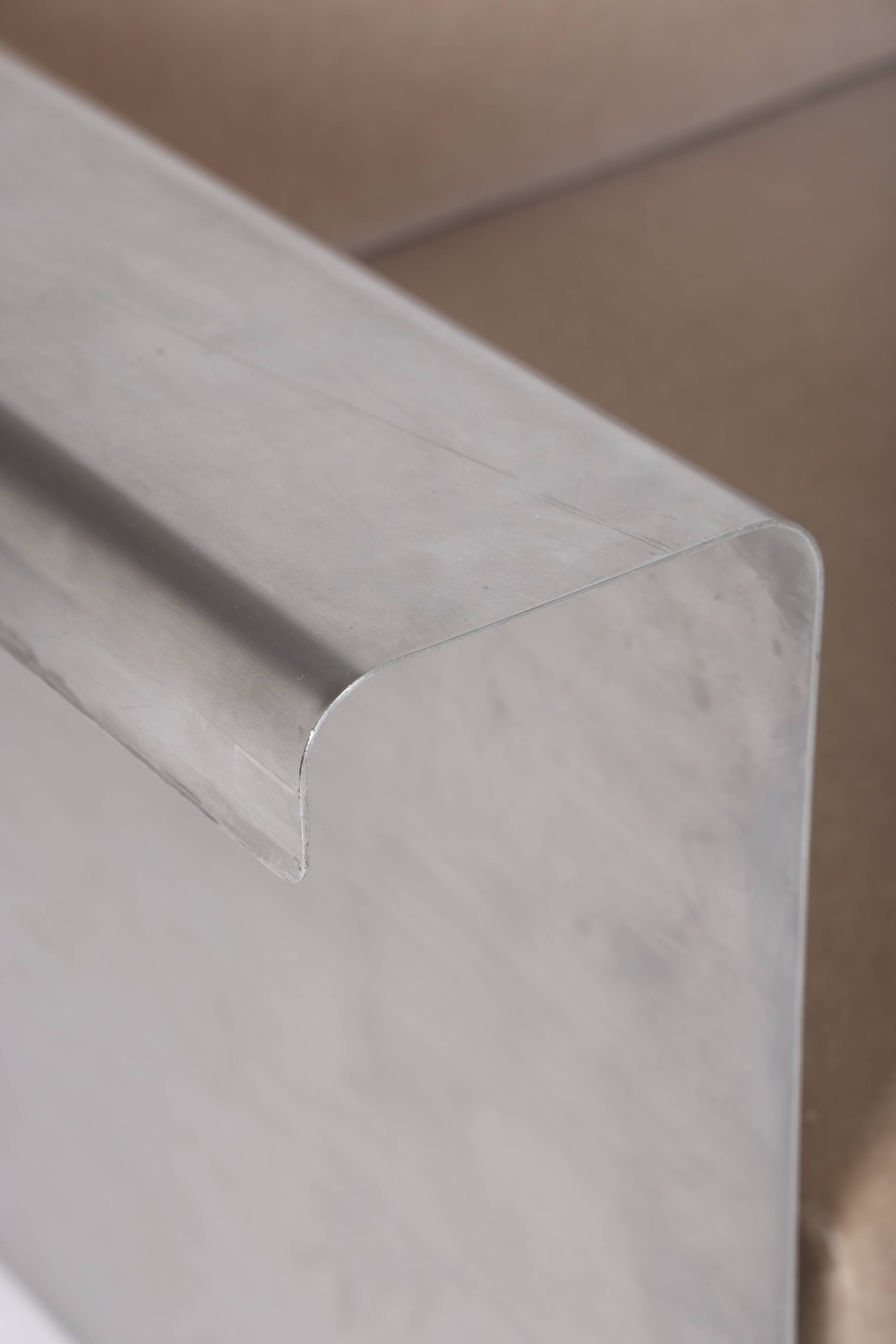 Aluminum and mohair sofa, 1970s