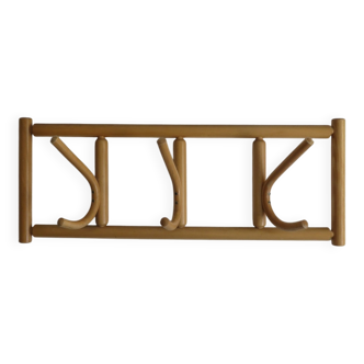 Curved wooden wall coat rack from the 70s-80s.