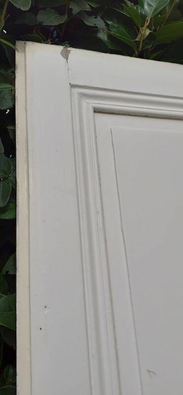 Communication door h221xL90cm old paneled, molded, interior