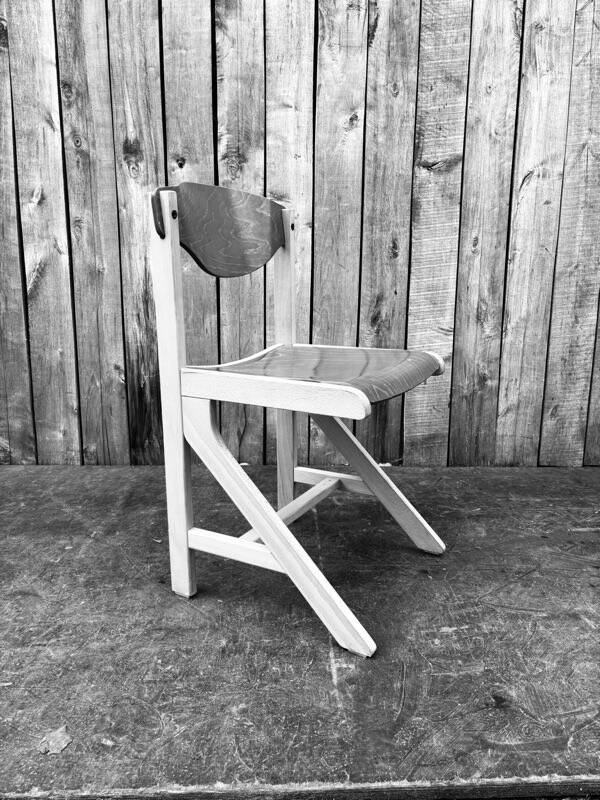Vintage multicolour Bauhaus-style wooden chair