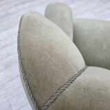 1970s, Danish relax armchair, light green furniture velour