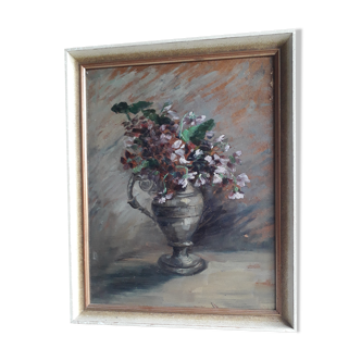 Tableau ancien représentant un bouquet de fleurs