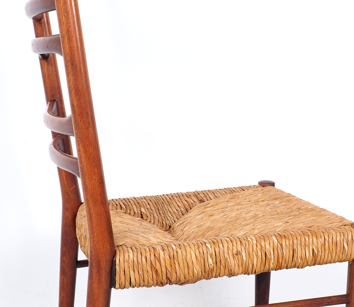Teak and wicker dining chairs, 1960s