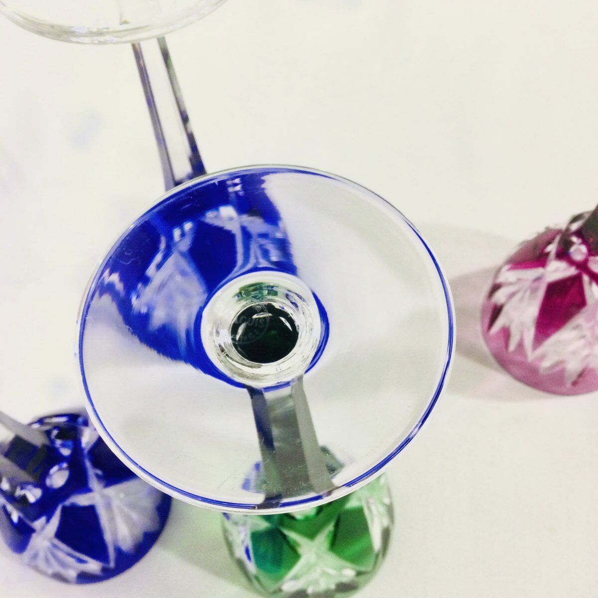 Set of 5 Rhine Roemer wine glasses in Saint-Louis crystal model Monaco