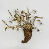Mid-century design banci style wall lamp sconce crystal flower bouquet