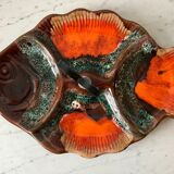 Aperitif dish fish shape signed Vallauris 70s
