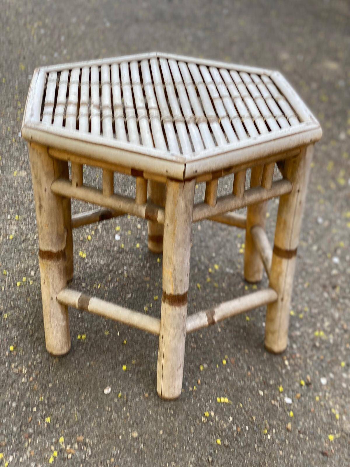 Table basse en bambou années 60