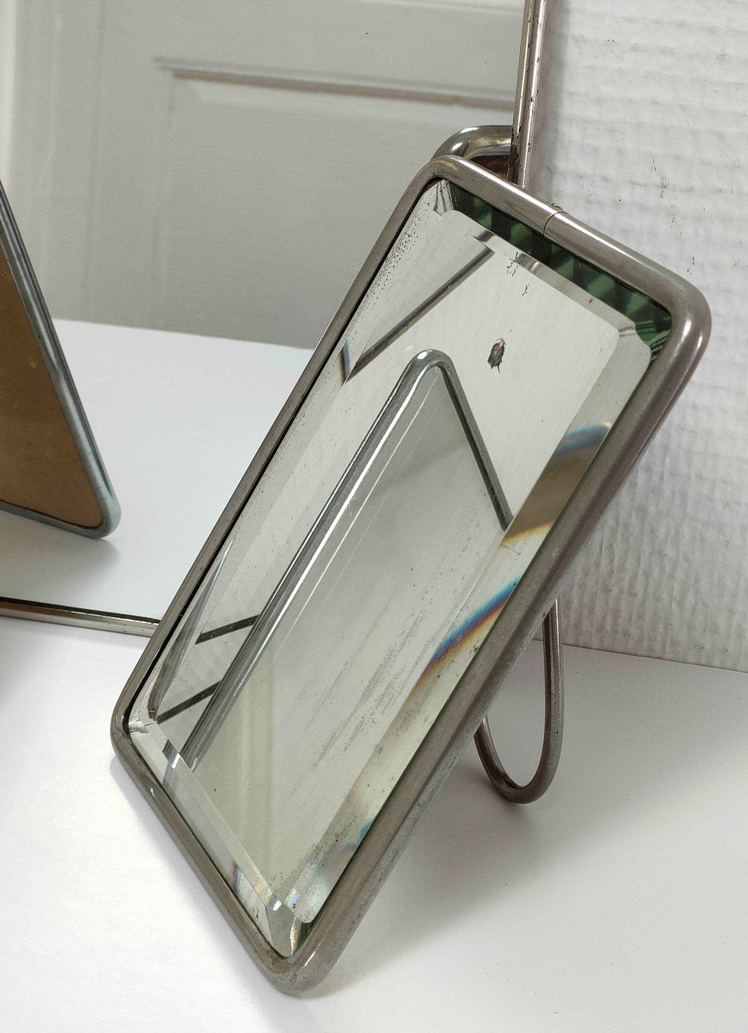 three barber mirrors metal frame early to middle XXth