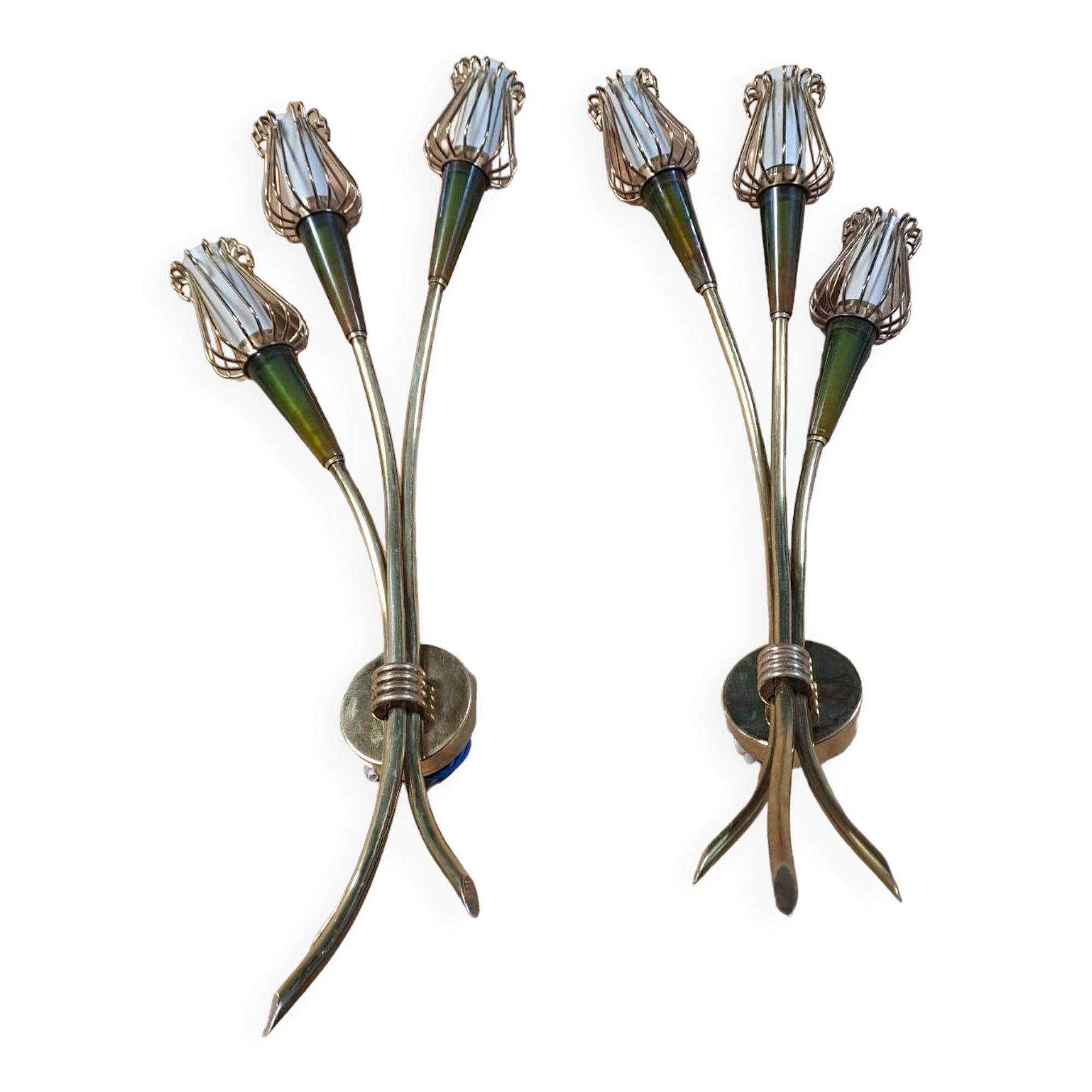 Art Deco wall light duo