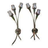 Art Deco wall light duo