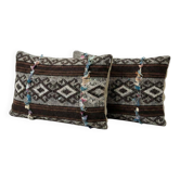 Set of 2 vintage kilim cushion covers 36x51 cm