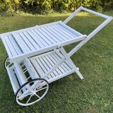 Service trolley terrace with wheels Desserte vintage bar Mid-century 1980