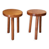 2 vintage tripod stools
