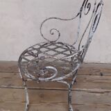 Xix° wrought iron garden armchair
