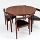 Roundette Teak Extendable Dining Set by Hans Olsen for Frem Røjle