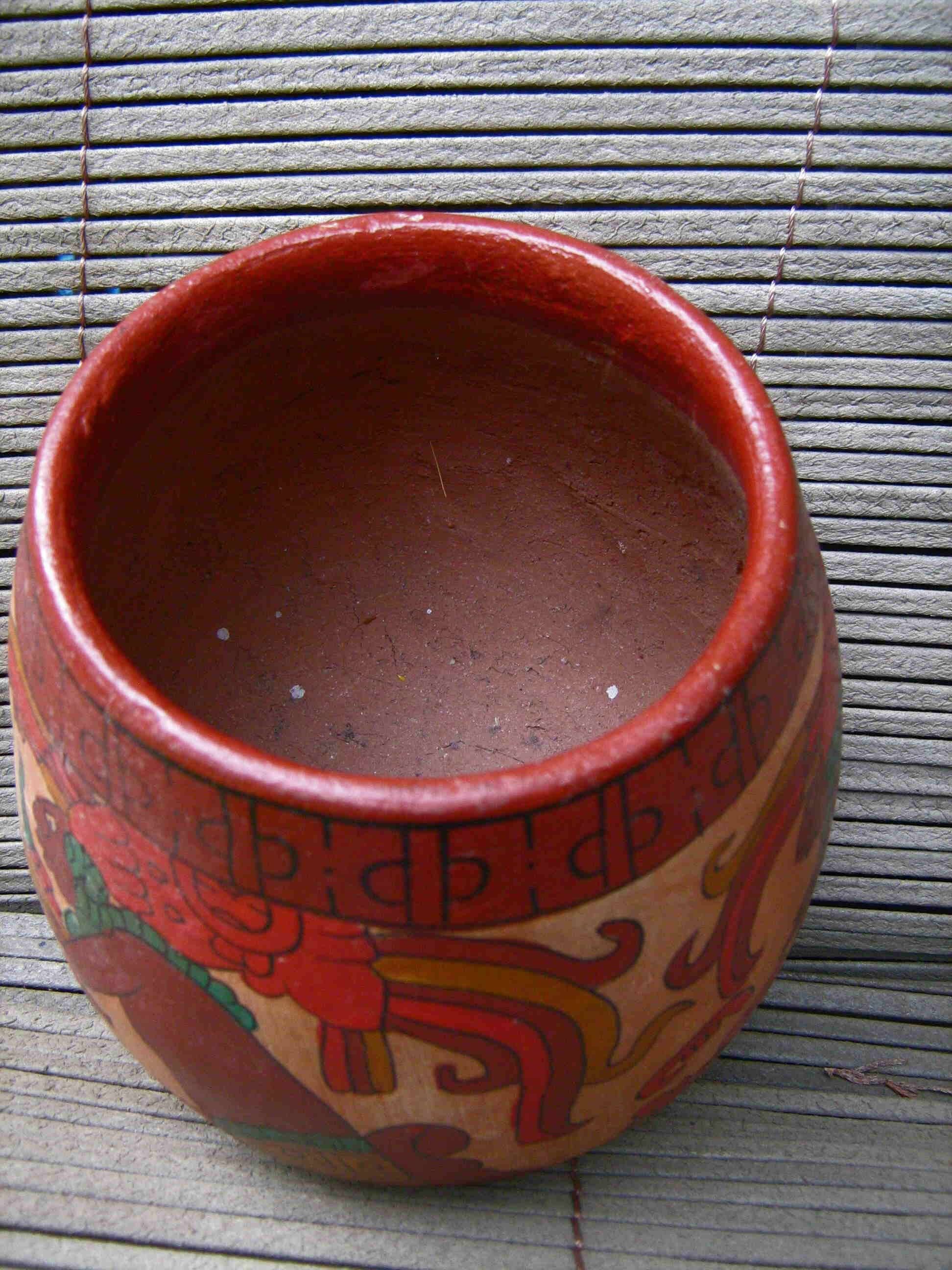 Vase, painted wooden planter