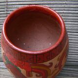Vase, painted wooden planter