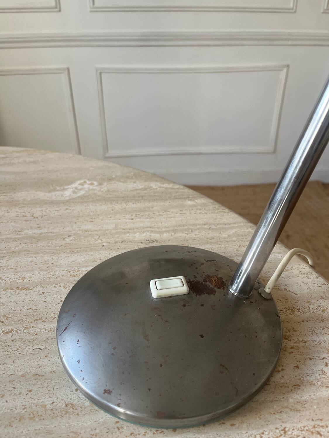 Flexible chrome metal desk lamp, 1970s