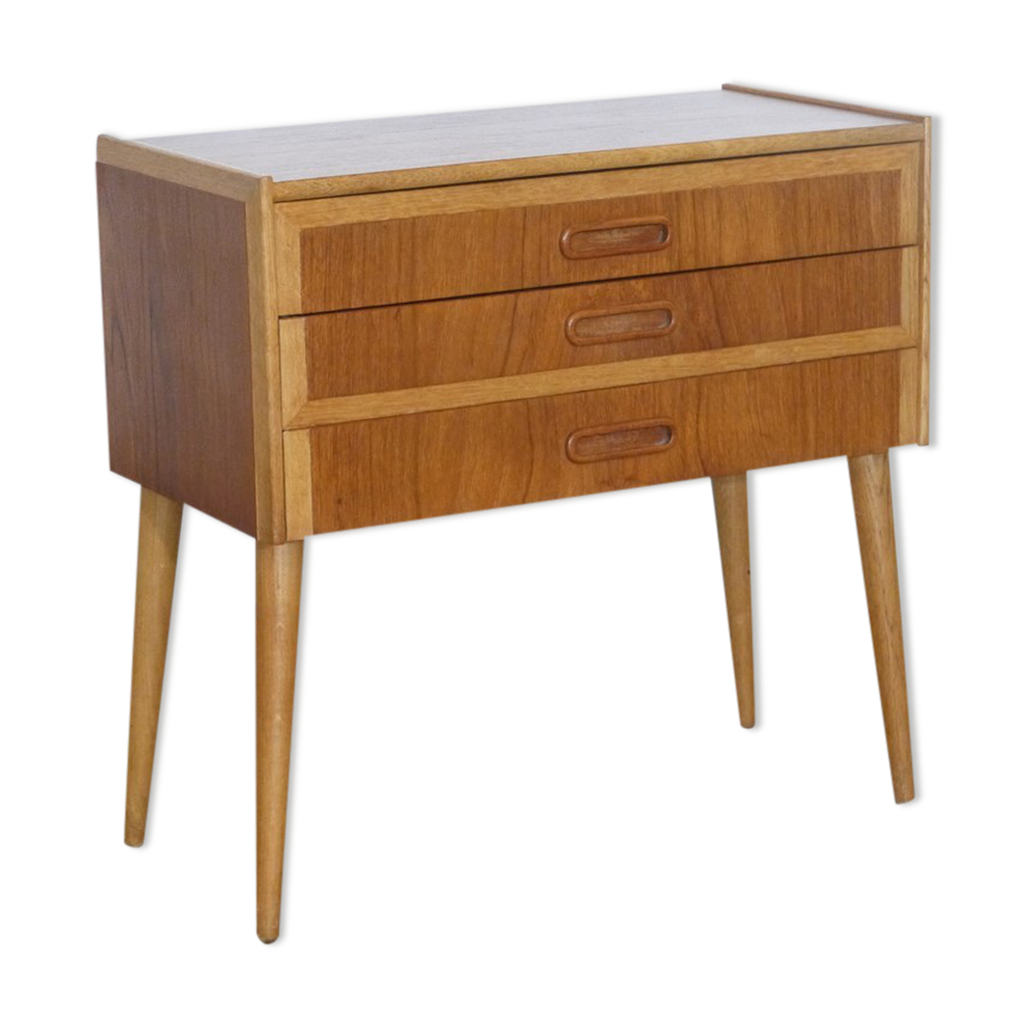 Commode vintage scandinave en teck et chene 1960