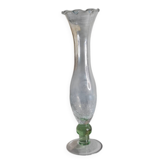 Vase tulipe verre craquelé